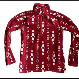 Eddie Bauer medium fleece red aztec print women’s